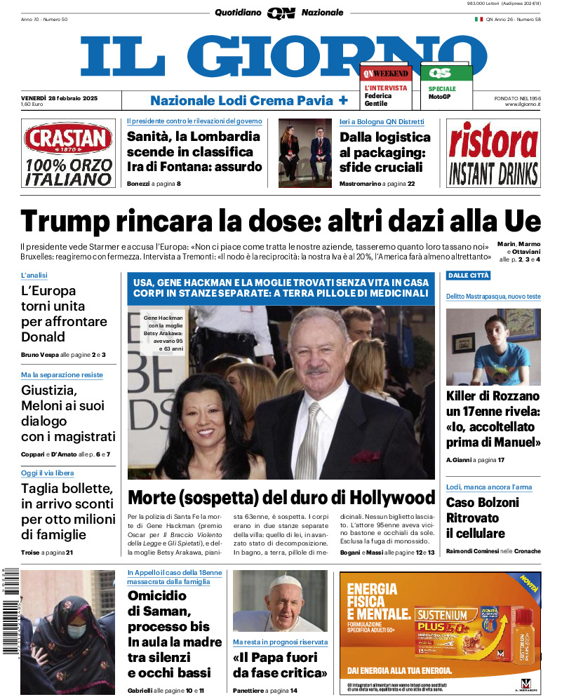 Prima-pagina-il giorno-edizione-di-oggi-20250228